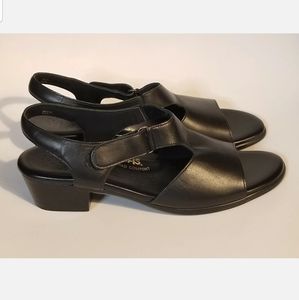 New SAS Women's Suntimer Black Block Heel Strap Sandals Shoes Size 10M